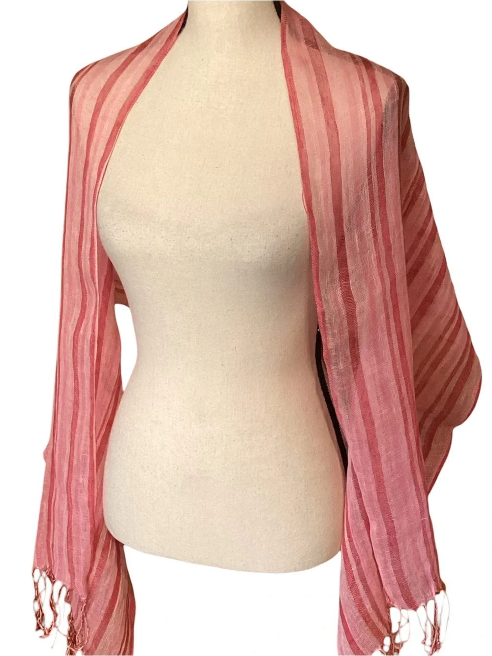 Lot of‎ 3 Scarves Owls Silk Striped Linen Cotton